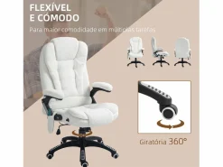 Silla de oficina Kleta con masaje + calefacción 107-116x67x74 cm^Vinsetto Outlet