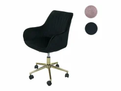 MCW Silla de oficina -J62 de terciopelo con reposabrazos, Negro Sale
