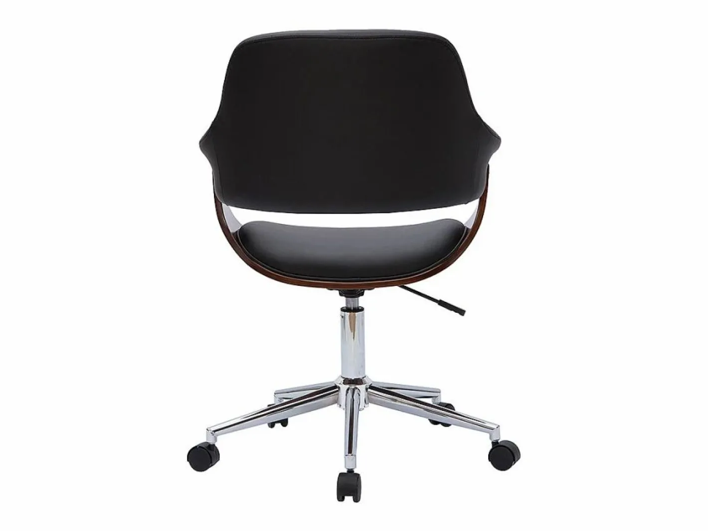 Silla de oficina moderna negra con madera oscura HANSEN^Miliboo Online