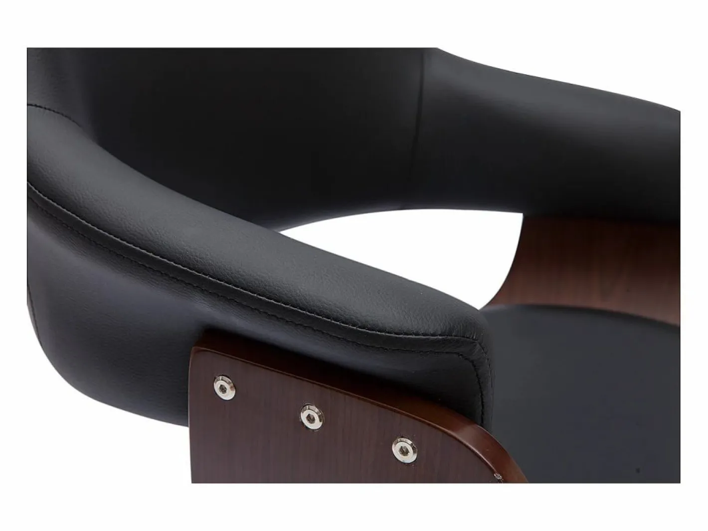 Silla de oficina moderna negra con madera oscura HANSEN^Miliboo Online