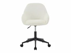 Silla de oficina NAODY de tela bouclé en blanco , altura ajustable^Vente-unique Discount
