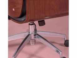 Silla de oficina para ejecutivos en madera oscura de nogal y tapizada en polipiel - Nordic S -^Nest Dream Best