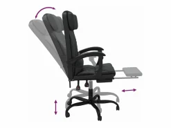 Clicnbuy Silla de oficina reclinable cuero sintético Negro Online