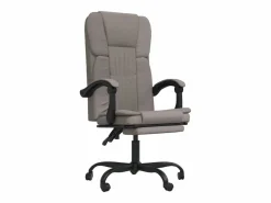 Clicnbuy Silla de oficina reclinable de tela gris taupé Topo Sale
