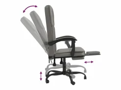 Clicnbuy Silla de oficina reclinable de tela gris taupé Topo Sale