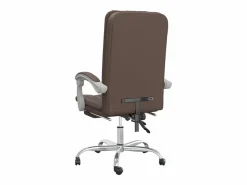 Clicnbuy Silla de oficina reclinable cuero sintético marrón Marru00f3n Online