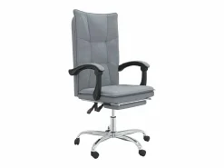 Clicnbuy Silla de oficina reclinable de tela claro Gris Discount