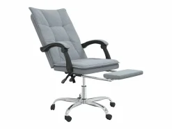 Clicnbuy Silla de oficina reclinable de tela claro Gris Discount