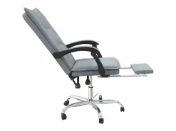 Clicnbuy Silla de oficina reclinable de tela claro Gris Discount