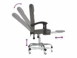 Silla de oficina reclinable cuero sintético^Clicnbuy