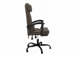 Silla de oficina reclinable cuero sintético marrón^Clicnbuy New