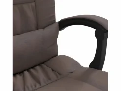 Silla de oficina reclinable cuero sintético marrón^Clicnbuy New