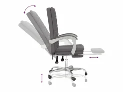 Silla de oficina reclinable cuero sintético^Clicnbuy Sale