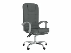 Silla de oficina reclinable con masaje de tela oscuro^Clicnbuy Outlet
