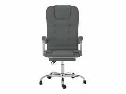 Silla de oficina reclinable con masaje de tela oscuro^Clicnbuy Outlet