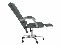 Silla de oficina reclinable con masaje de tela oscuro^Clicnbuy Outlet