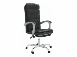 Clicnbuy Silla de oficina reclinable cuero sintético Negro Best
