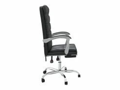 Clicnbuy Silla de oficina reclinable cuero sintético Negro Best