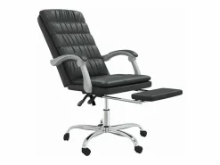 Clicnbuy Silla de oficina reclinable cuero sintético Negro Best