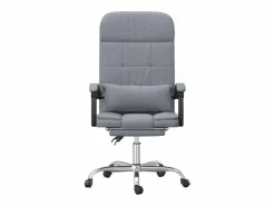Clicnbuy Silla De Oficina|Silla de oficina reclinable con masaje de tela claro