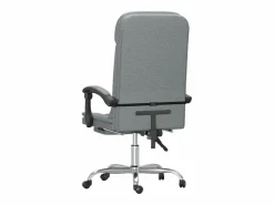 Clicnbuy Silla De Oficina|Silla de oficina reclinable con masaje de tela claro