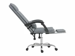 Clicnbuy Silla De Oficina|Silla de oficina reclinable con masaje de tela claro