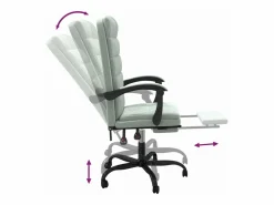 Clicnbuy Silla De Oficina|Silla de oficina reclinable de terciopelo claro