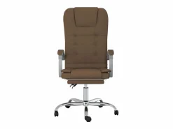 Clicnbuy Silla De Oficina|Silla de oficina reclinable con masaje de tela marrón