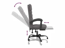 Clicnbuy Silla De Oficina|Silla de oficina reclinable masaje cuero sintético