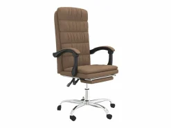 Clicnbuy Silla De Oficina|Silla de oficina reclinable de tela marrón