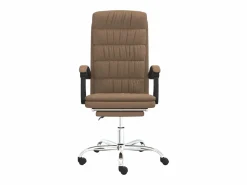 Clicnbuy Silla De Oficina|Silla de oficina reclinable de tela marrón