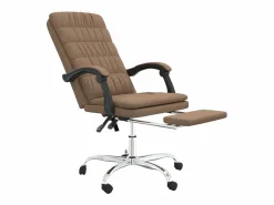 Clicnbuy Silla De Oficina|Silla de oficina reclinable de tela marrón