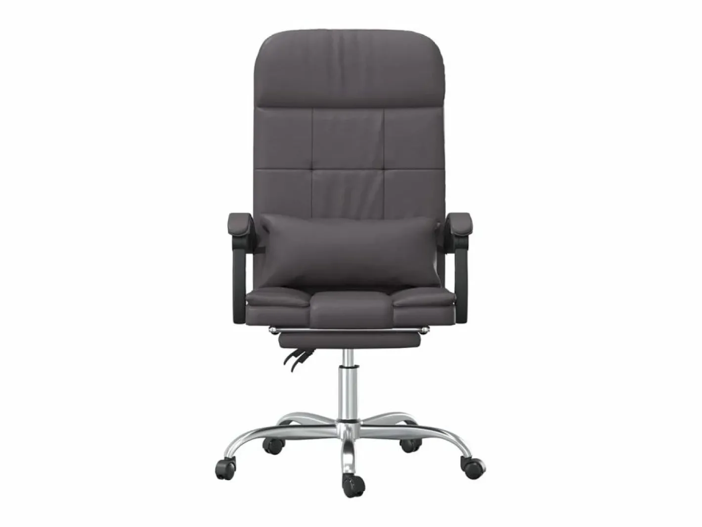 Clicnbuy Silla de oficina reclinable masaje cuero sintético Gris Clearance