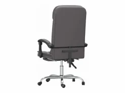 Clicnbuy Silla de oficina reclinable masaje cuero sintético Gris Clearance