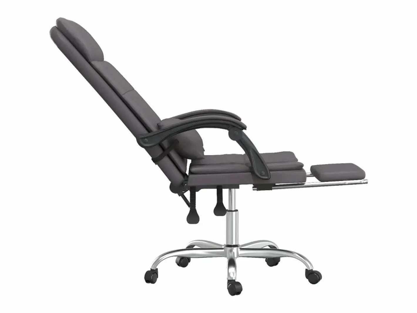 Clicnbuy Silla de oficina reclinable masaje cuero sintético Gris Clearance