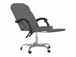 Clicnbuy Silla de oficina reclinable de tela oscuro Gris Sale