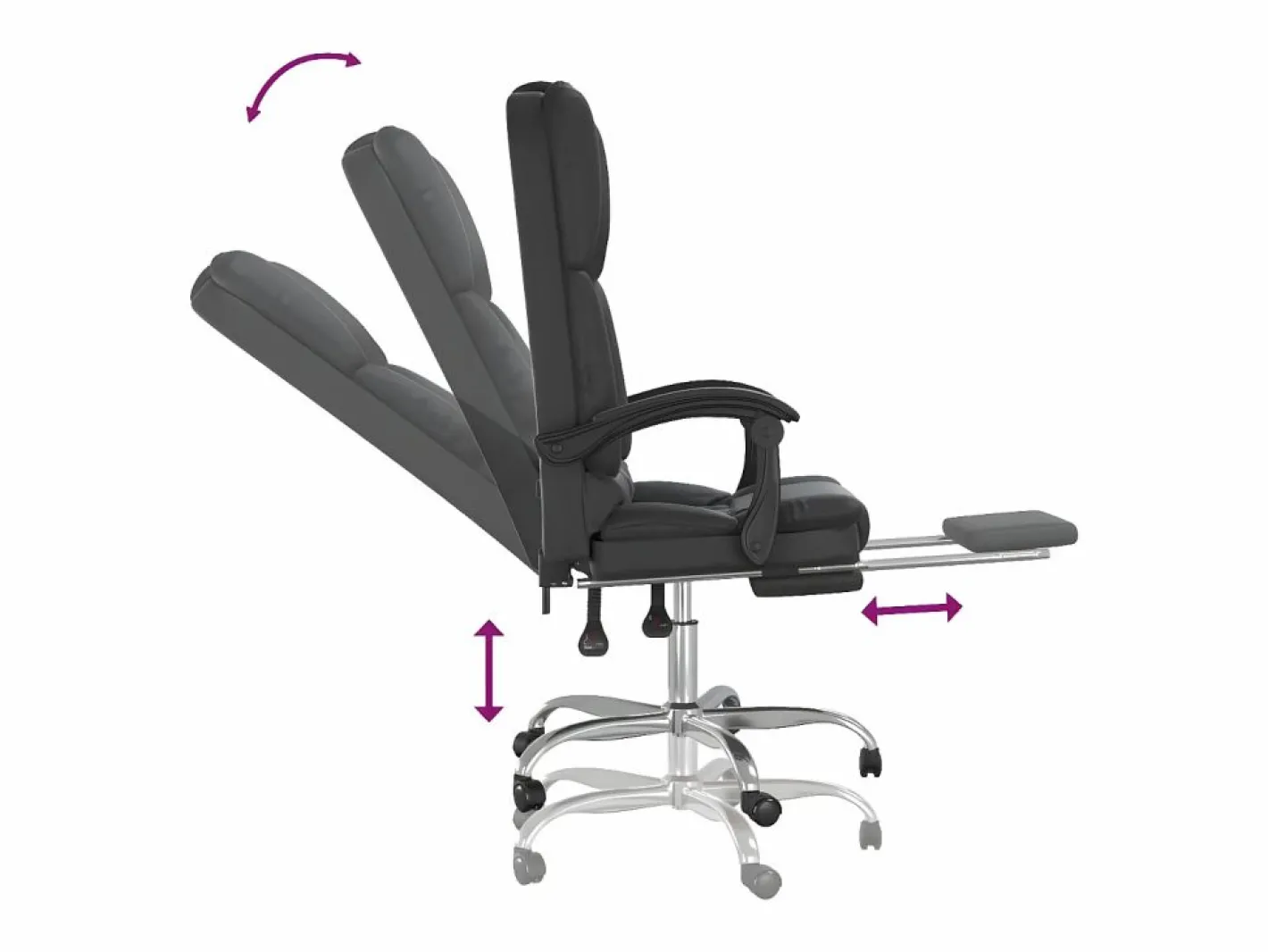 Clicnbuy Silla De Oficina|Silla de oficina reclinable masaje cuero sintético