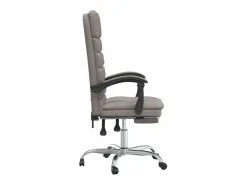 Clicnbuy Silla De Oficina|Silla de oficina reclinable con masaje tela gris taupé
