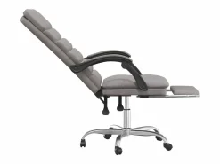 Clicnbuy Silla De Oficina|Silla de oficina reclinable con masaje tela gris taupé