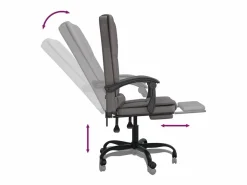 Clicnbuy Silla De Oficina|Silla de oficina reclinable masaje cuero sintético