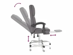 Silla de oficina reclinable masaje cuero sintético^Clicnbuy Outlet