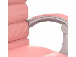 Clicnbuy Silla de oficina reclinable masaje cuero sintético Rosa New
