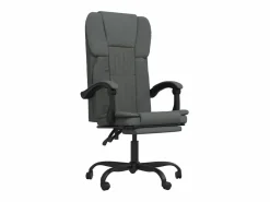 Silla de oficina reclinable de tela oscuro^Clicnbuy