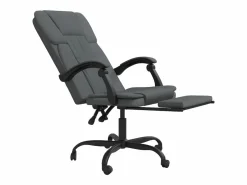 Silla de oficina reclinable de tela oscuro^Clicnbuy