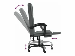 Silla de oficina reclinable de tela oscuro^Clicnbuy