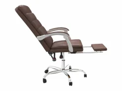 Silla de oficina reclinable cuero sintético marrón^Clicnbuy Best