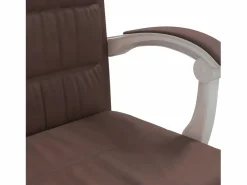 Silla de oficina reclinable cuero sintético marrón^Clicnbuy Best