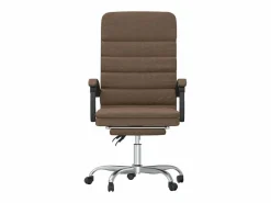 Silla de oficina reclinable con masaje de tela marrón^Clicnbuy Online