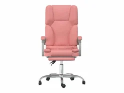 Clicnbuy Silla de oficina reclinable masaje cuero sintético Rosa Online