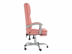 Clicnbuy Silla de oficina reclinable masaje cuero sintético Rosa Online